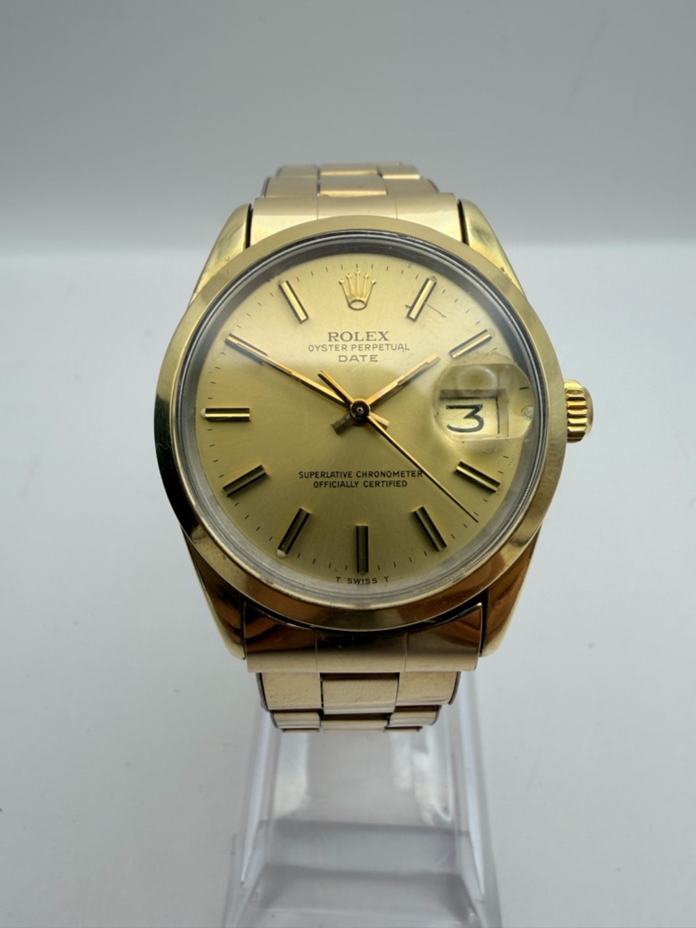 Rolex Gold Tone Oyster Perpetual Date Watch